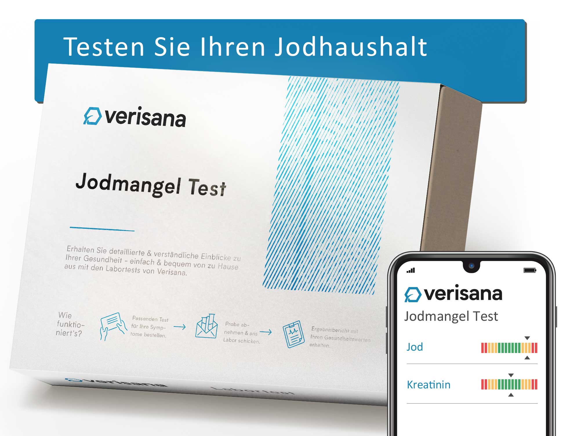 Verisana Jodmangel Testkit zur Bestimmung des Jodspiegels zuhause