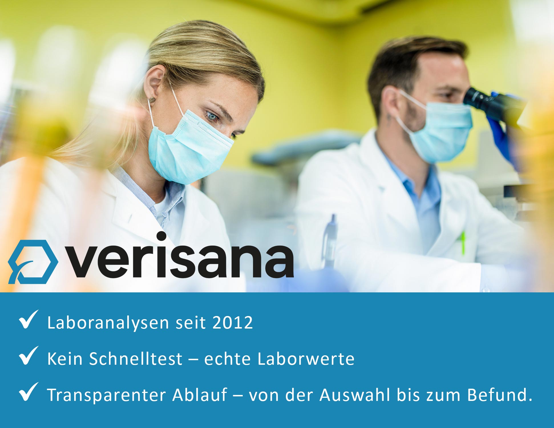 Labormitarbeiter analysieren Proben im Verisana Labor mit moderner Diagnostik