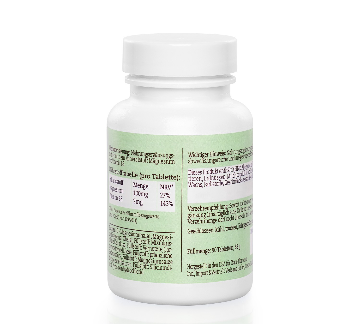 Magnesium Plus, Nahrungsergänzungsmittel mit Vitamin B6